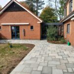 terrasse extérieure en arrondi.